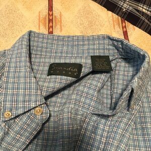 Scandia Woods Light Blue Plaid Men's Casual Shirt